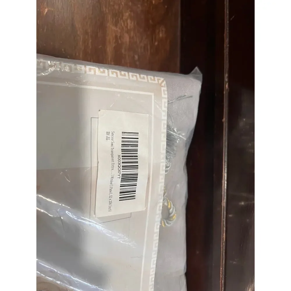 Semi Sheer Grey Lightweight Window Panel 52 x 204  & Tieback Rod Pocket New